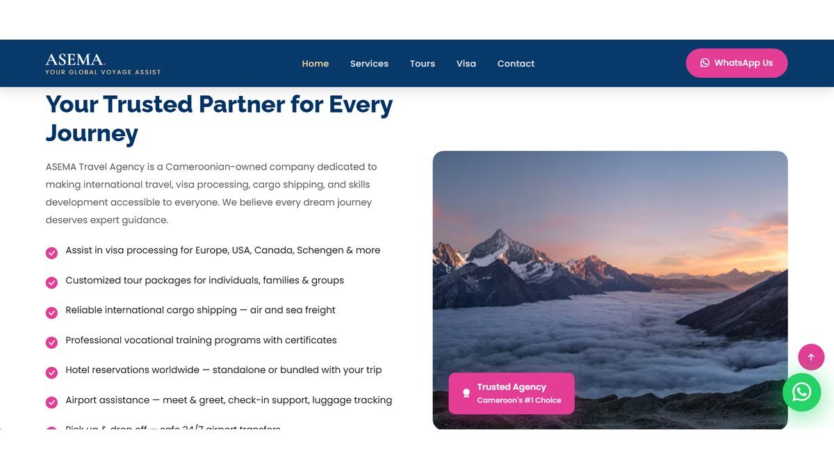 ASEMA Travels website