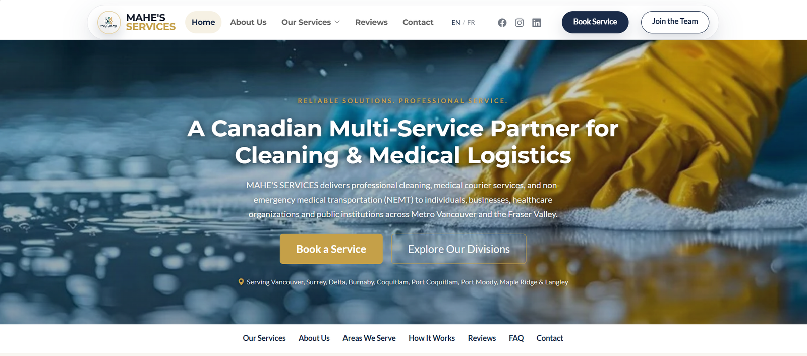 MAHE'S SERVICES website project